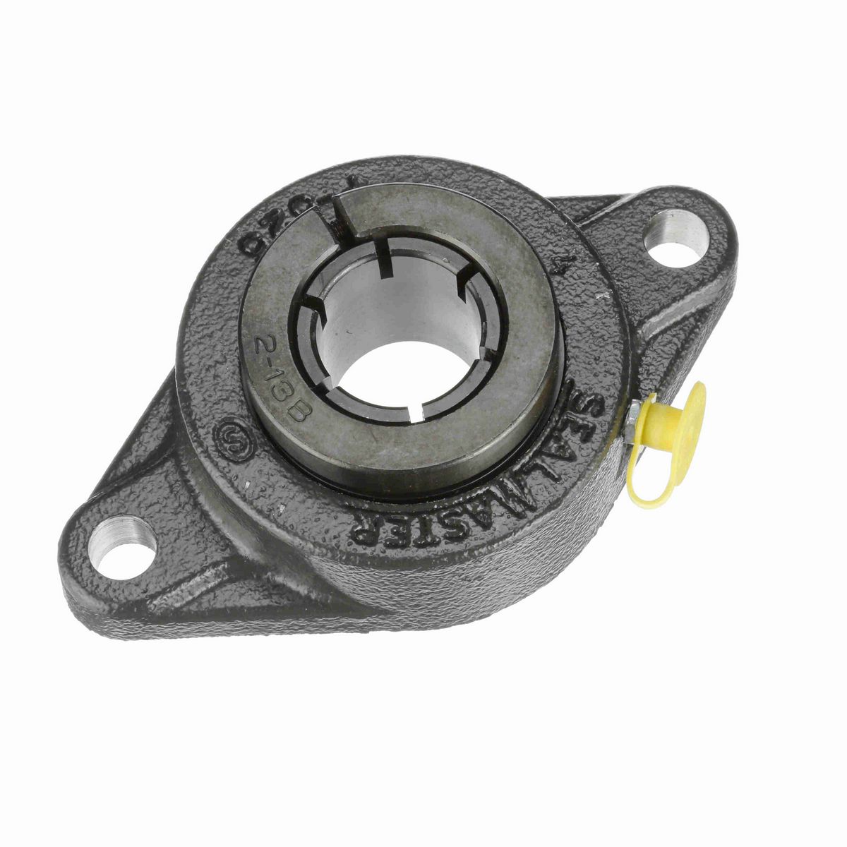 Sealmaster Mounted Cast Iron Two Bolt Flange Ball Bearing - 52100 Bearing Steel, Black Oxided - Concentric Lock - SFT-18T