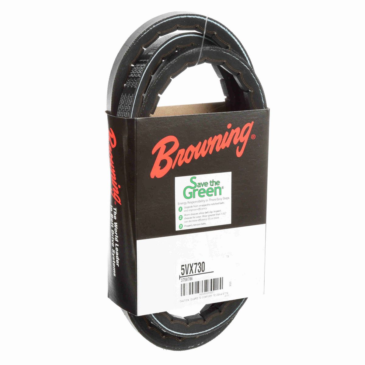 Browning EPDM Notched Belt 98% Efficient - 5VX730