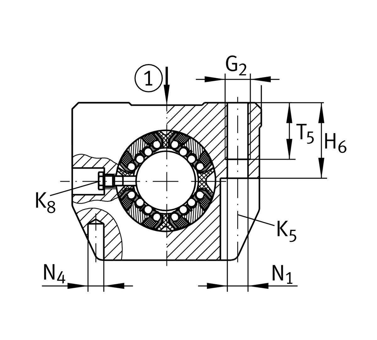 Узел с шарикоподшипником для линейного перемещения INA KGSNS25-PP-AS