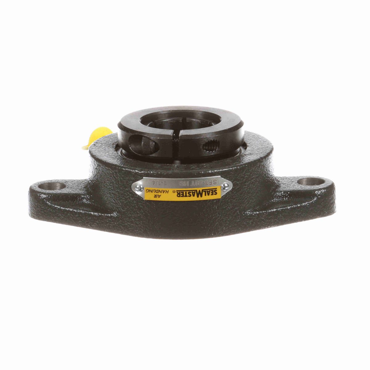 Sealmaster Mounted Cast Iron Two Bolt Flange Ball Bearing - 52100 Bearing Steel, Black Oxided - Concentric Lock - High Speed - SFT-20T HS
