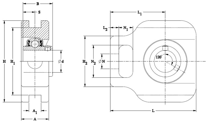 Corrosion-Resistant Take-Up Mounted Bearings - Set Screw Locking Timken SUCAT206-18-IP69K/FVSL613