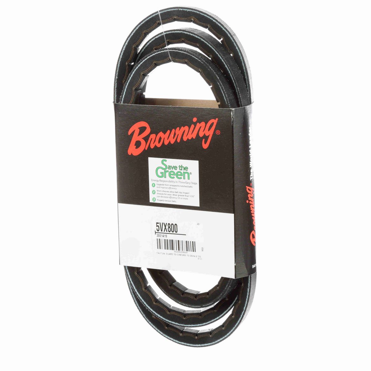 Browning EPDM Notched Belt 98% Efficient - 5VX800