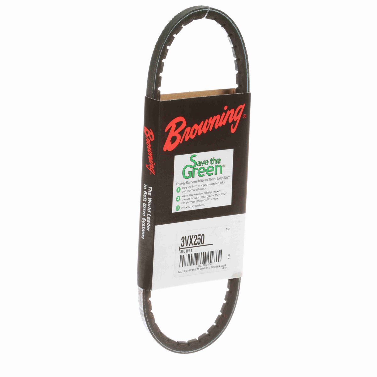 Browning EPDM Notched Belt 98% Efficient - 3VX250