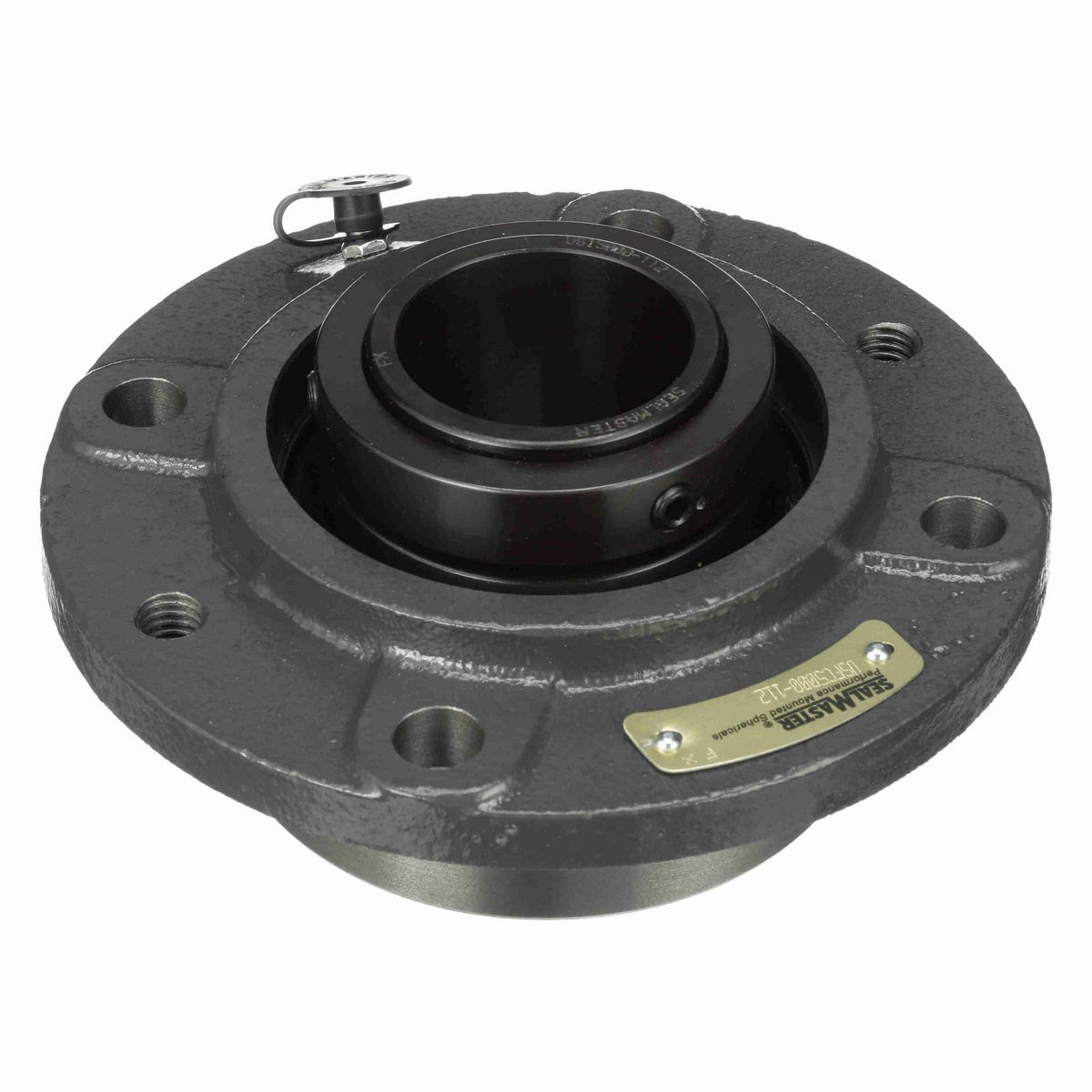 Sealmaster Mounted Cast Iron Piloted Flange Spherical Roller - 52100 Bearing Steel, Black Oxided - Collar Mount Lock - USFC5000-112