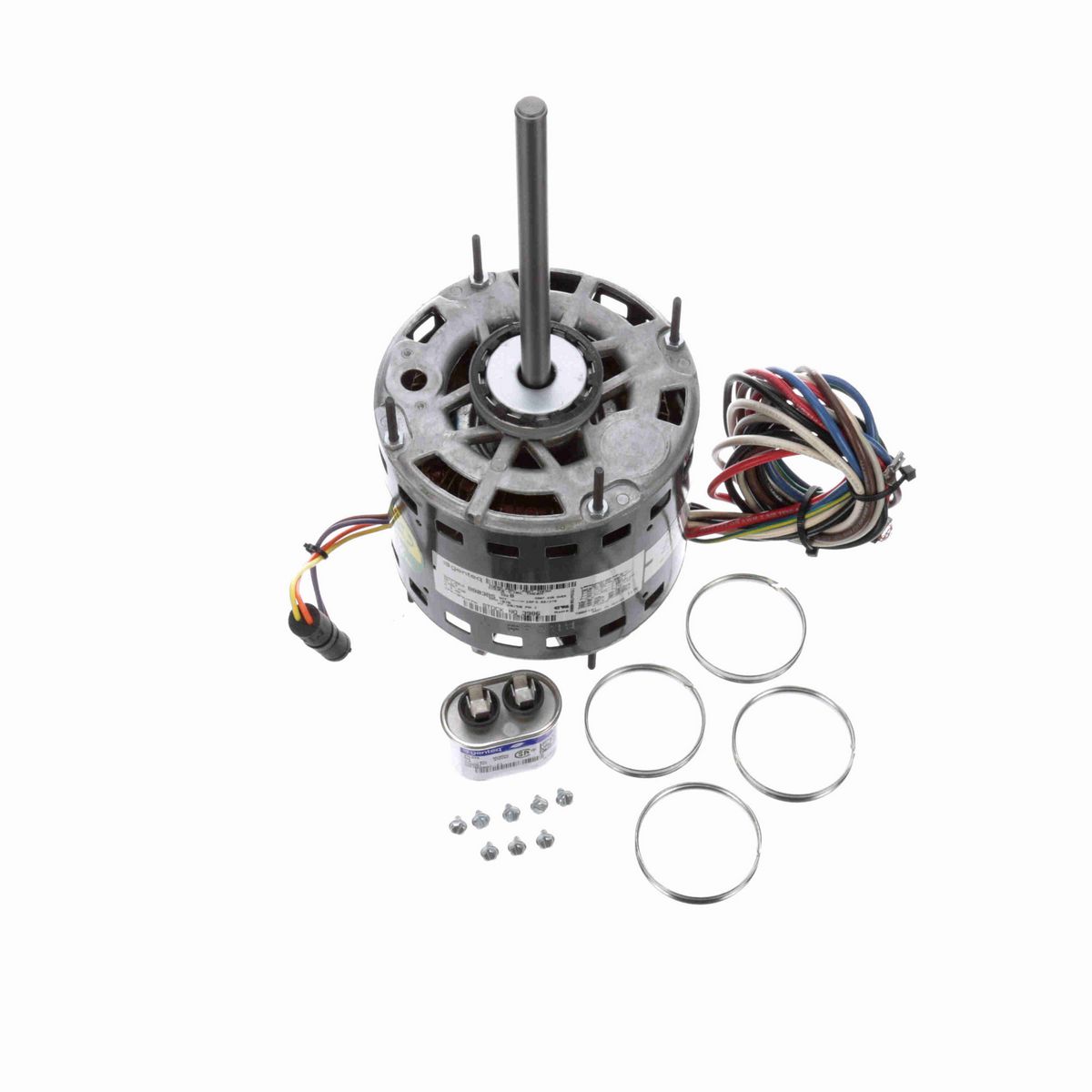 Genteq Fan and Blower Motor, 1/3 HP, 1 Ph, 60/50 Hz, 208-230 V, 1075 RPM, 3 Speed, 48 Frame, OPAO - 3986