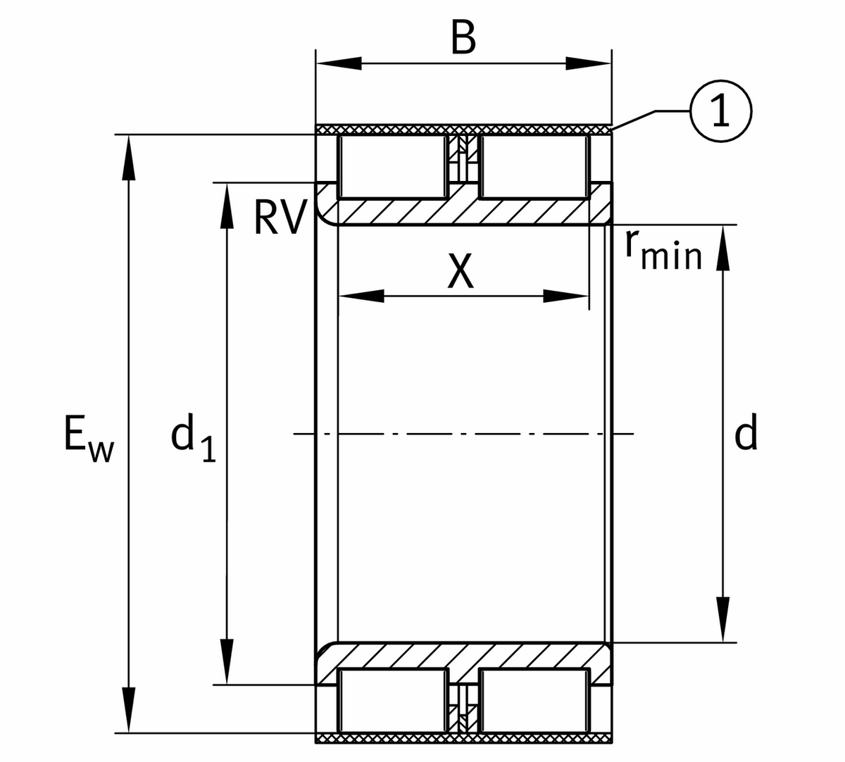 Цилиндрический роликоподшипник INA RSL22x35,5x24,5-XL-RV-DP