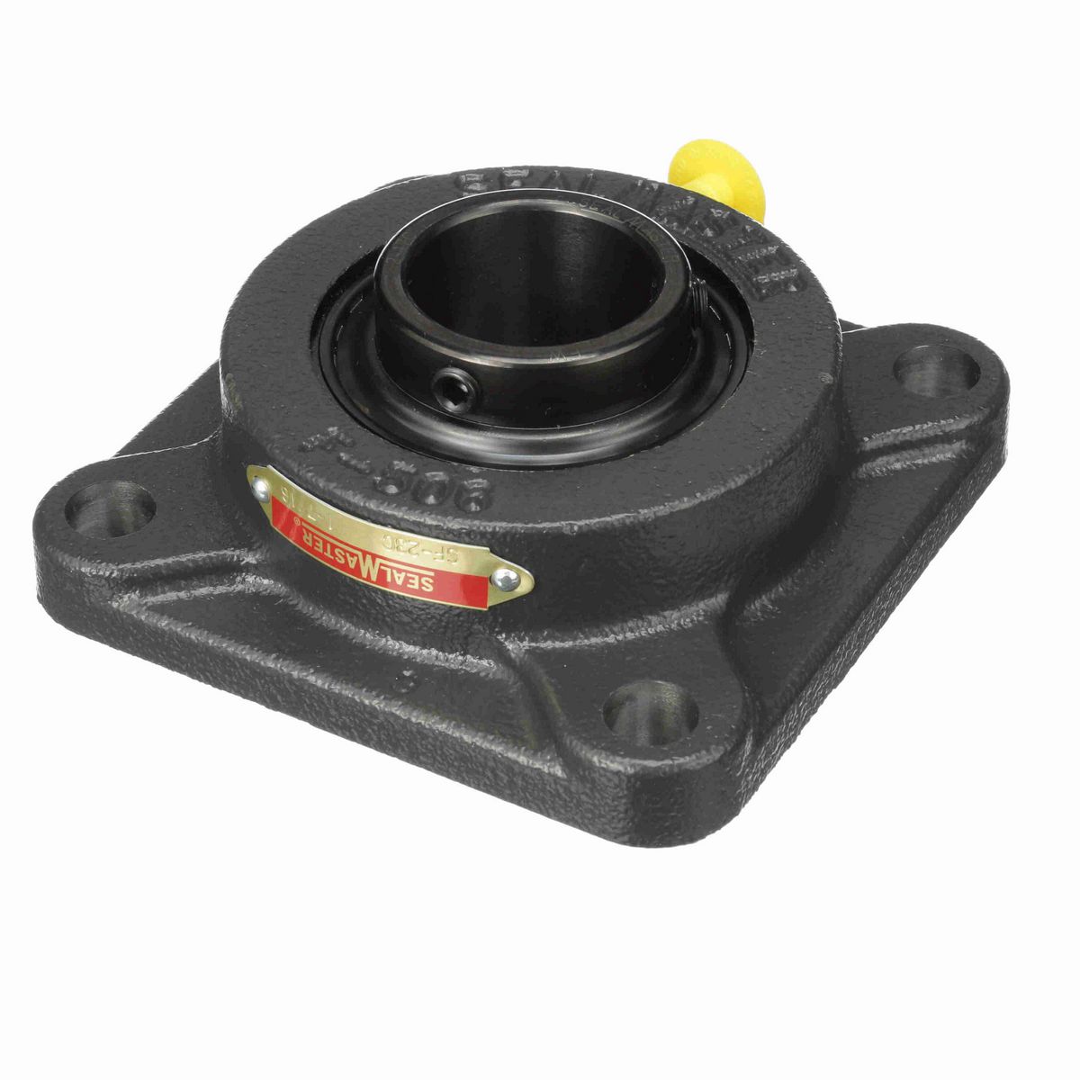 Sealmaster Mounted Cast Iron Four Bolt Flange Ball Bearing - 52100 Bearing Steel, Black Oxided - Setscrew Lock - SF-23C