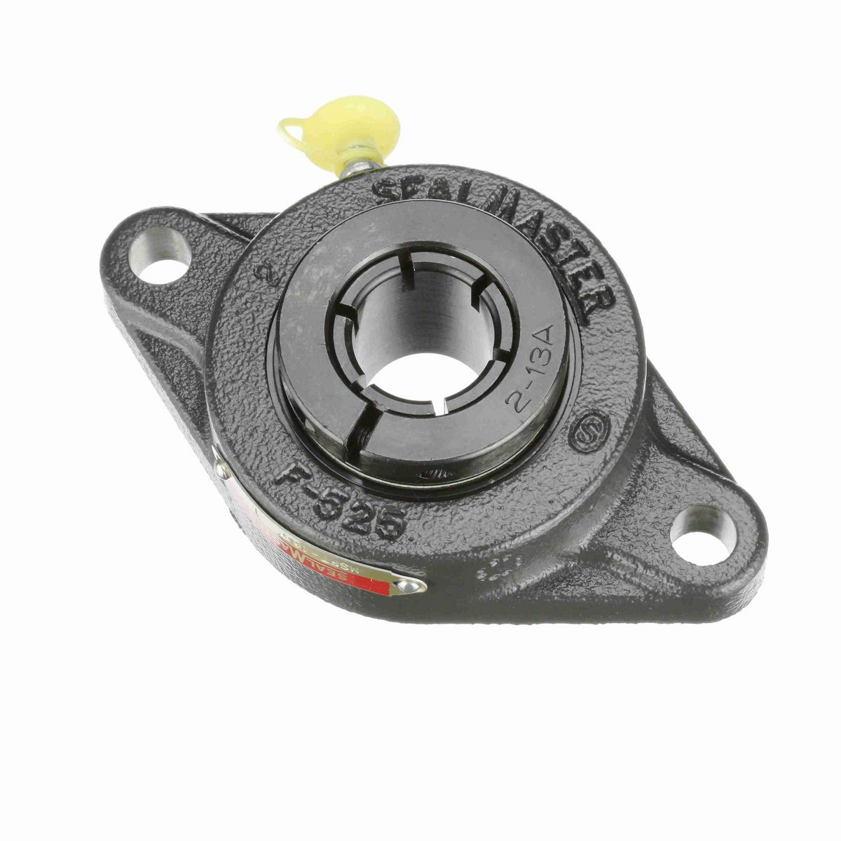 Sealmaster Mounted Cast Iron Two Bolt Flange Ball Bearing - 52100 Bearing Steel, Black Oxided - Concentric Lock - MSFT-16T