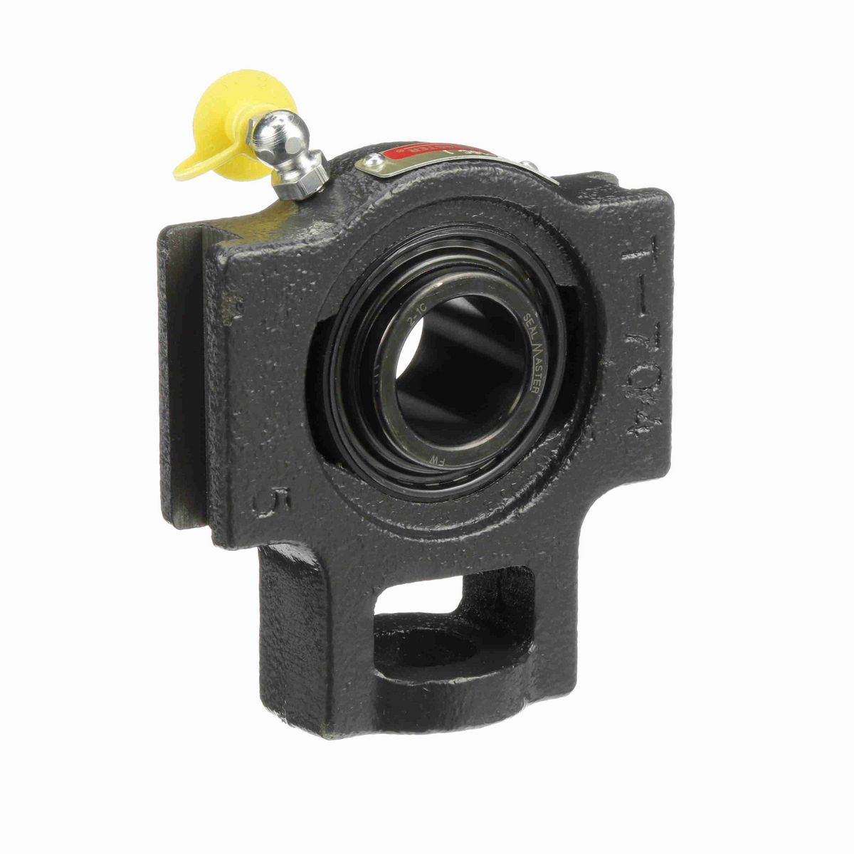 Sealmaster Mounted Cast Iron Wide Slot Take Up Ball Bearing - 52100 Bearing Steel, Black Oxided - Setscrew Lock - ST-16C