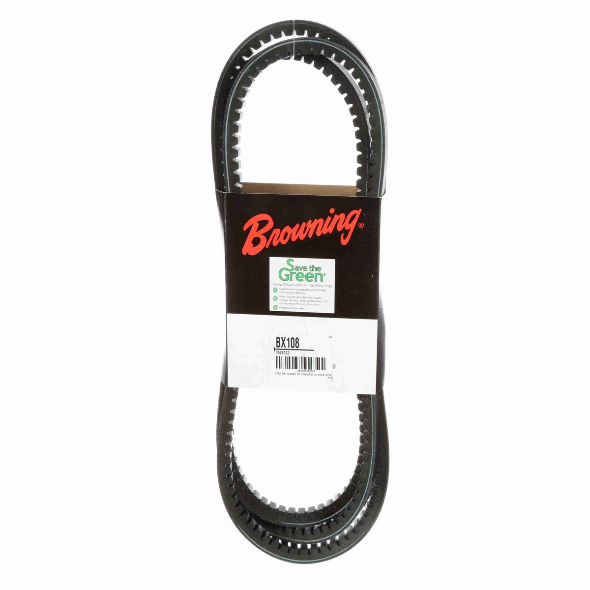 Browning EPDM Notched Belt 98% Efficient - BX108