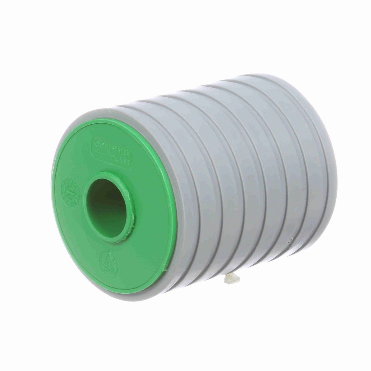 System Plast Return Roller with Rubber; OD: 67-mm, Shaft Dia: 20-mm, Length: 84.5-mm, Color: Green - RR-67B20ML85-PEG