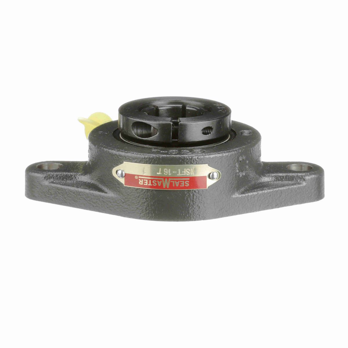 Sealmaster Mounted Cast Iron Two Bolt Flange Ball Bearing - 52100 Bearing Steel, Black Oxided - Concentric Lock - MSFT-16T