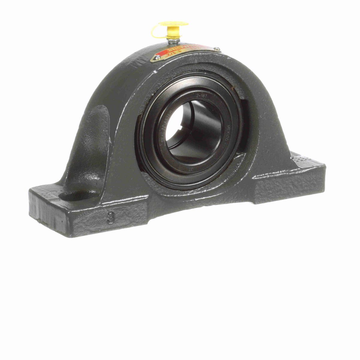 Sealmaster Mounted Cast Iron Two Bolt Pillow Block Ball Bearing - 52100 Bearing Steel, Black Oxided - Concentric Lock - NP-24T