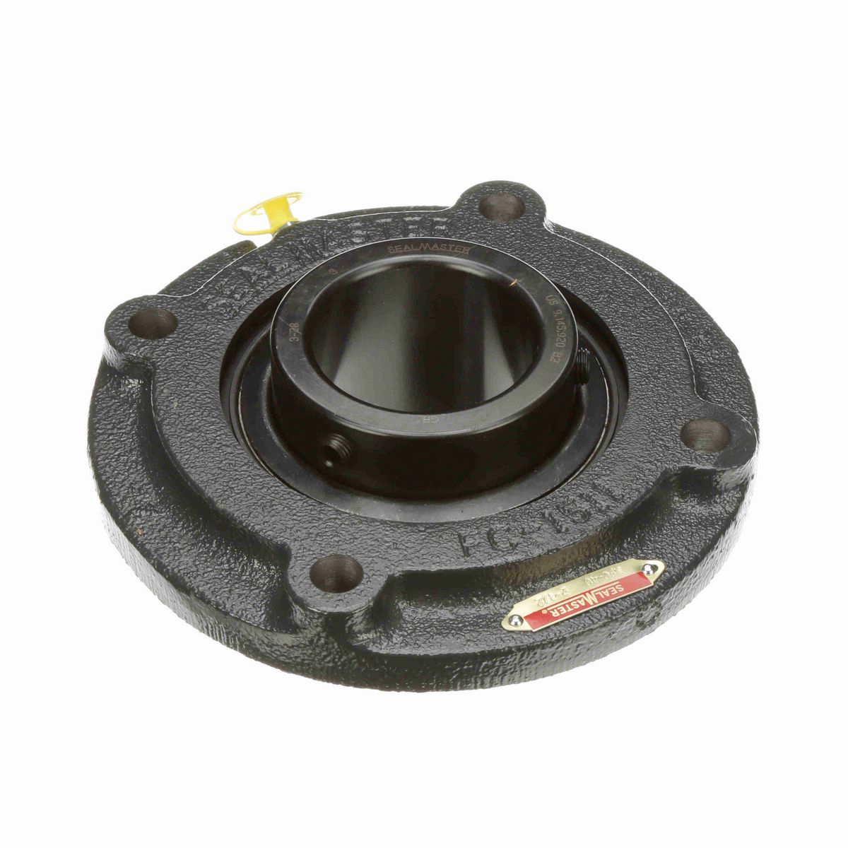 Sealmaster Mounted Cast Iron Flange Cartridge Ball Bearing - 52100 Bearing Steel, Black Oxided - Setscrew Lock - MFC-40