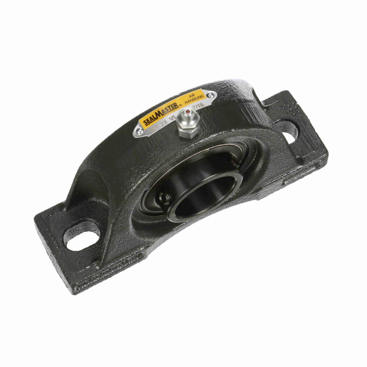 Sealmaster Mounted Cast Iron Two Bolt Pillow Block Ball Bearing - 52100 Bearing Steel, Black Oxided - Setscrew Lock - High Temperature - NP-23 VL