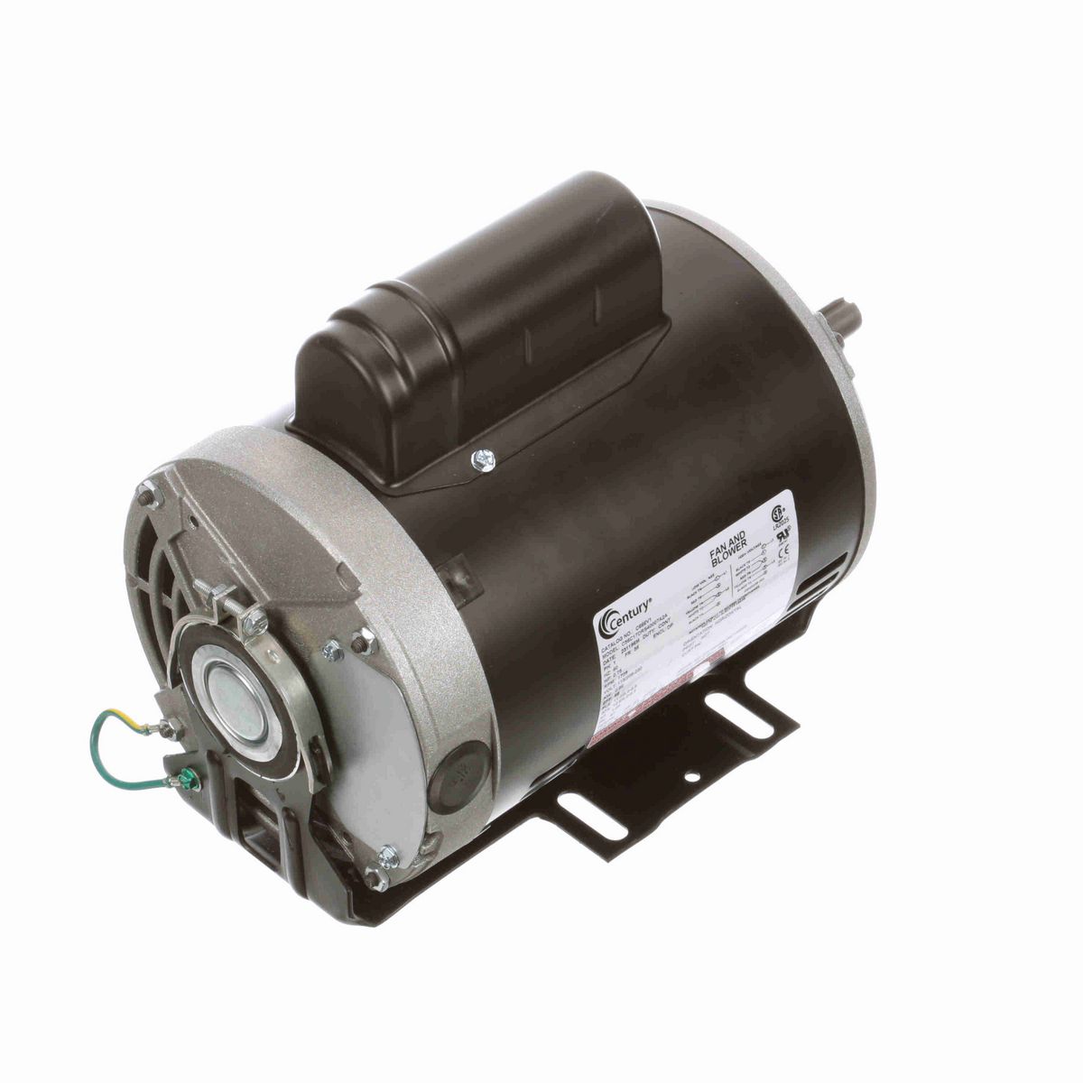 Century Fan and Blower Motor, 0.75 HP, 1 Ph, 60 Hz, 115/208-230 V, 1800 RPM, 56 Frame, DP - C666V1