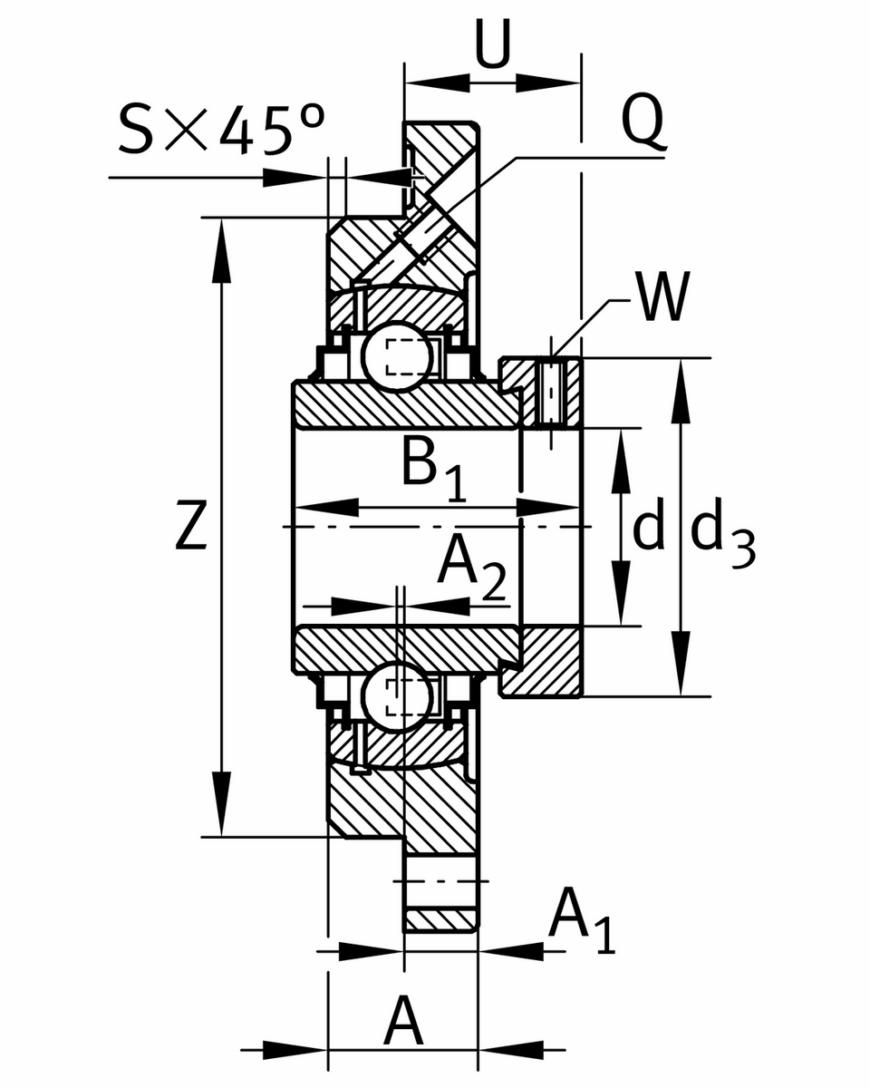 Фланцевый корпус INA RME35-XL-N (RME35-N)