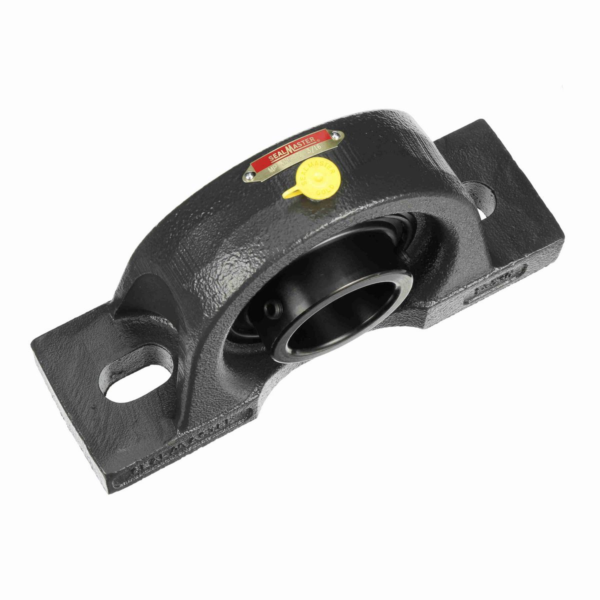 Sealmaster Mounted Cast Iron Two Bolt Pillow Block Ball Bearing - 52100 Bearing Steel, Black Oxided - Setscrew Lock - MP-35C