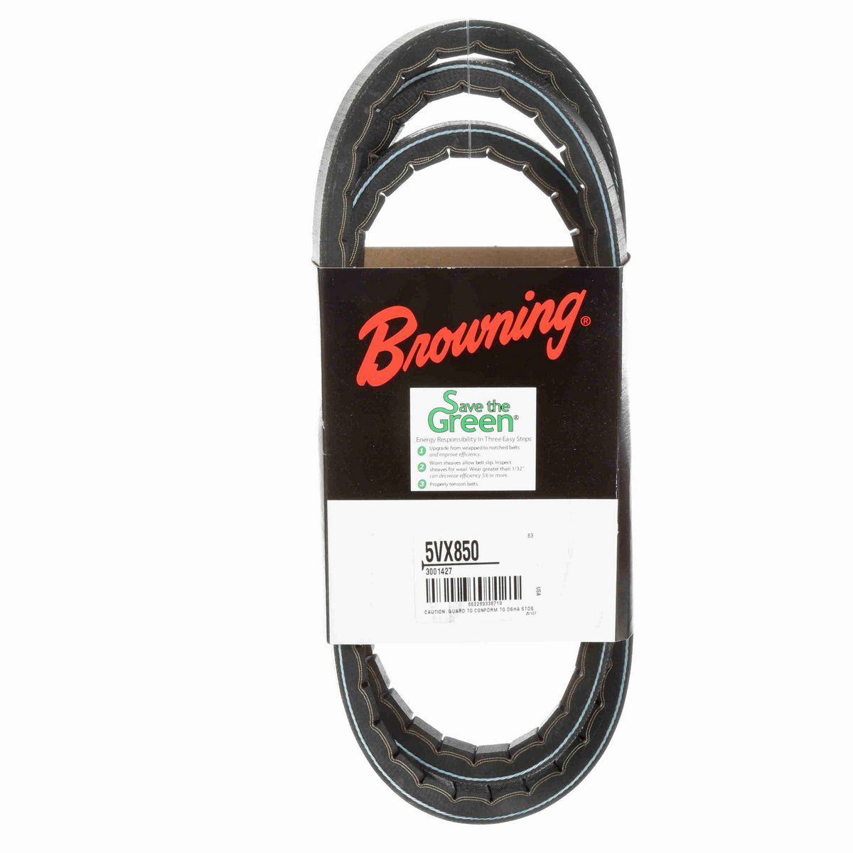 Browning EPDM Notched Belt 98% Efficient - 5VX850