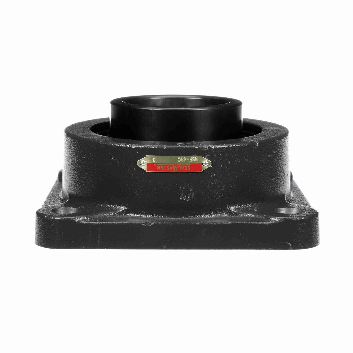 Sealmaster Mounted Cast Iron Four Bolt Flange Ball Bearing - 52100 Bearing Steel, Black Oxided - Setscrew Lock - MSF-48C