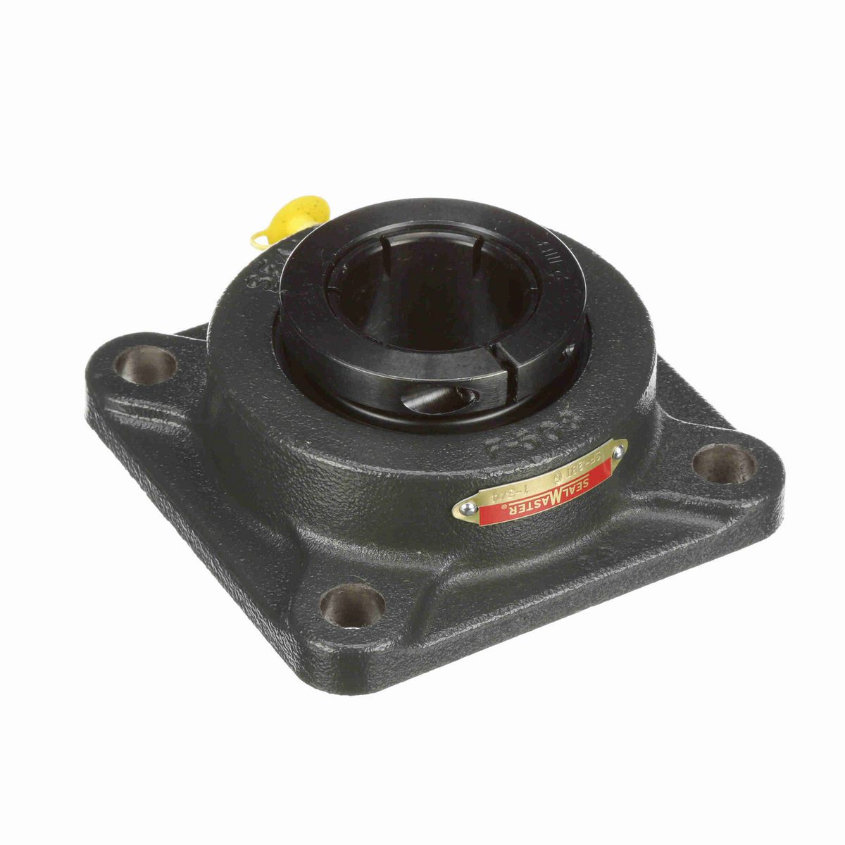 Sealmaster Mounted Cast Iron Four Bolt Flange Ball Bearing - 52100 Bearing Steel, Black Oxided - Concentric Lock - SF-28TC