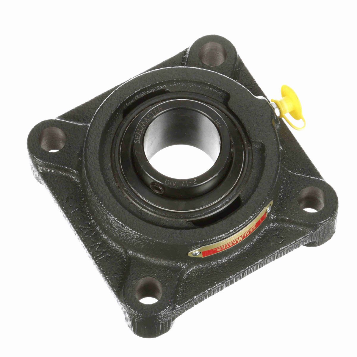 Sealmaster Mounted Cast Iron Four Bolt Flange Ball Bearing - 52100 Bearing Steel, Black Oxided - Setscrew Lock - S-3101-MF23