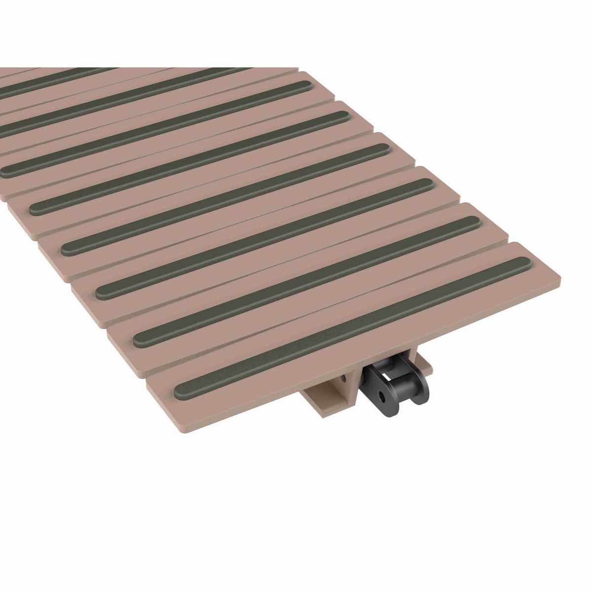 Rexnord 1873TAB RubberTop® Side-flexing RubberTop®, Material: Tan Low Friction, Width: 7.5in, Pitch: 1.5in - 81449551