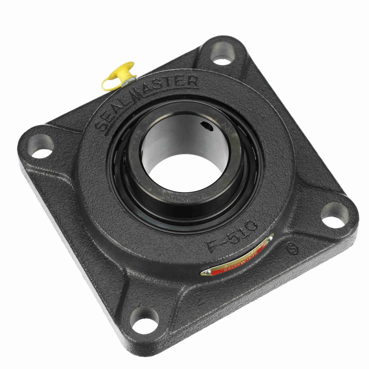 Sealmaster Mounted Cast Iron Four Bolt Flange Ball Bearing - 52100 Bearing Steel, Black Oxided - Setscrew Lock - MSF-32C