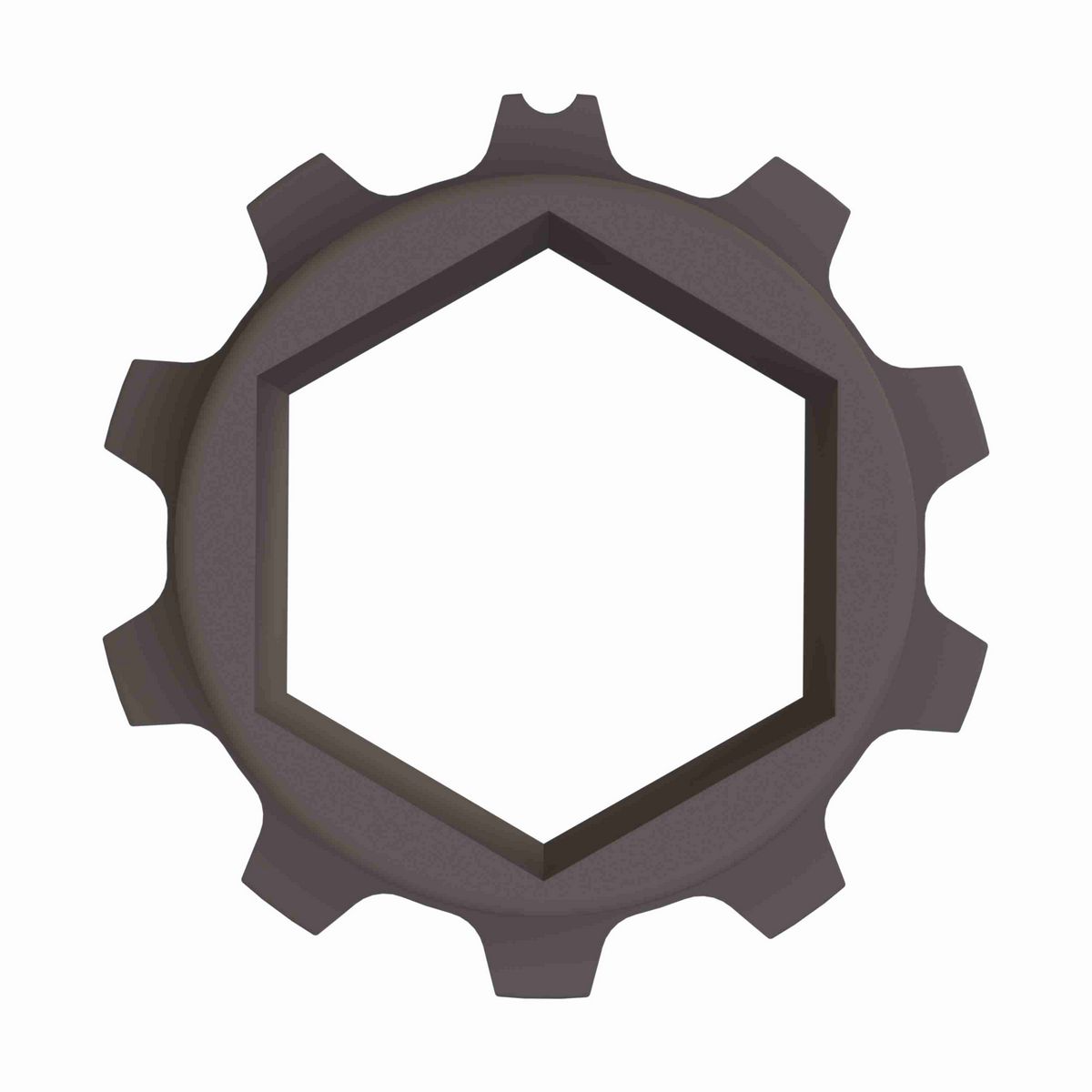 Rexnord 5930 Series Solid One Piece Molded Acetal Sprocket with 10 Teeth and a 1-1/2in Hex Bore - 114-832-1