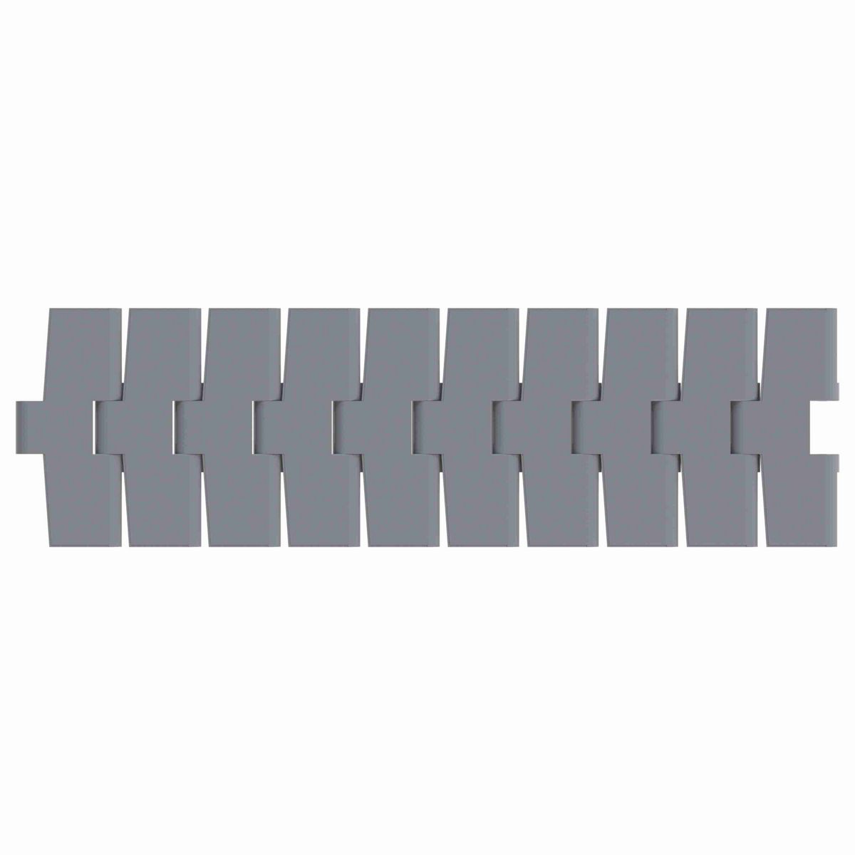 Rexnord 879TAB Side-flexing Solid Top, Material: Silver Platinum Series™ X, Width: 4.5in, Pitch: 1.5in - 10288393