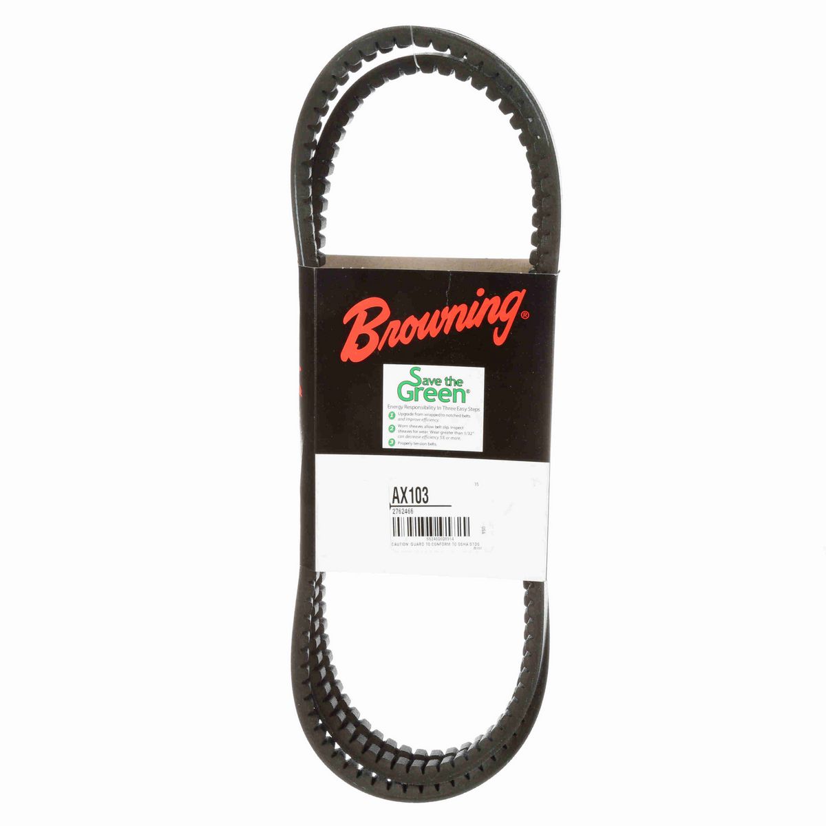 Browning EPDM Notched Belt 98% Efficient - AX103