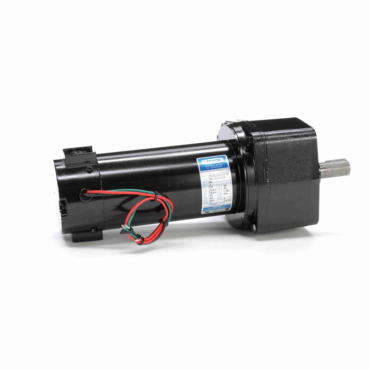 LEESON Parallel Shaft Gearmotor, 0.25 HP, 90 V, 500 RPM, 34 Frame, TENV - M1135113.00