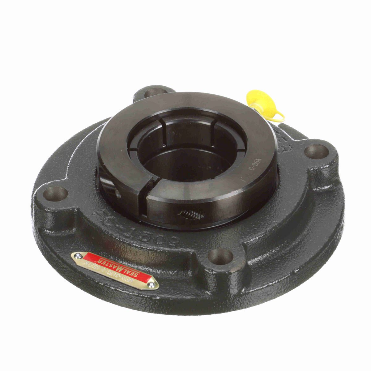 Sealmaster Mounted Cast Iron Flange Cartridge Ball Bearing - 52100 Bearing Steel, Black Oxided - Concentric Lock - MFC-31TC