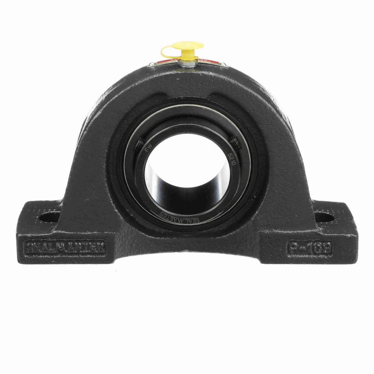 Sealmaster Mounted Cast Iron Two Bolt Pillow Block Ball Bearing - 52100 Bearing Steel, Black Oxided - Setscrew Lock - NP-210