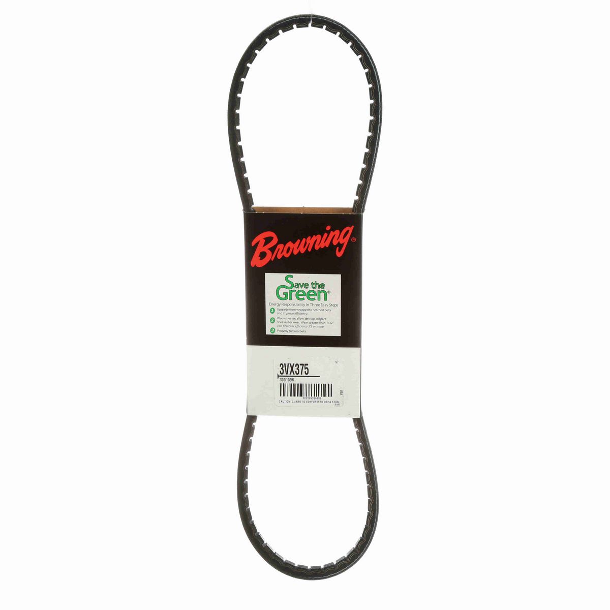 Browning EPDM Notched Belt 98% Efficient - 3VX375