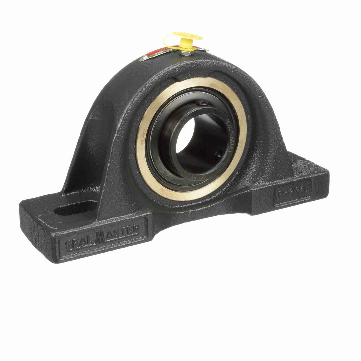 Sealmaster Mounted Cast Iron Two Bolt Pillow Block Ball Bearing - 52100 Bearing Steel, Black Oxided - Setscrew Lock - EMP-23
