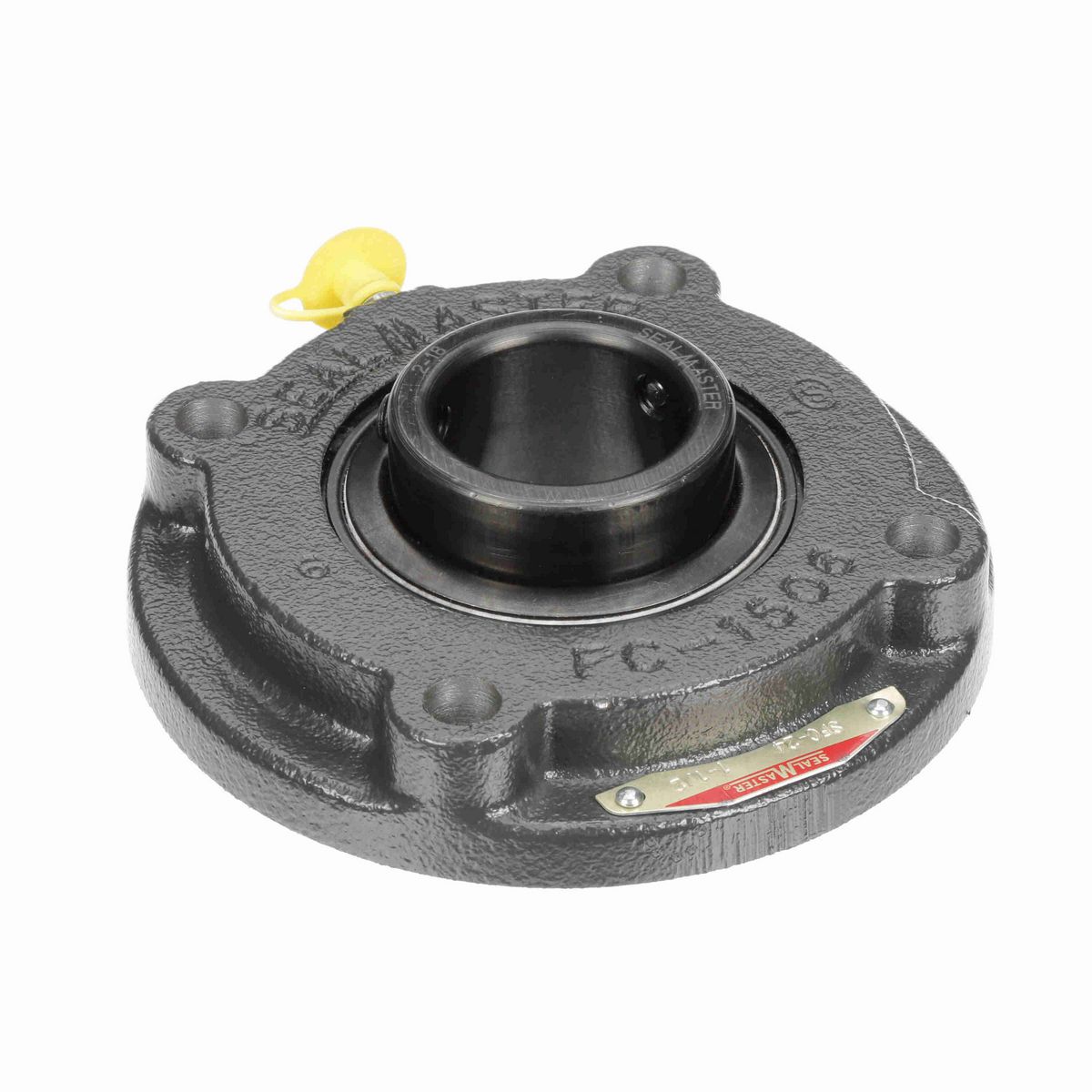 Sealmaster Mounted Cast Iron Flange Cartridge Ball Bearing - 52100 Bearing Steel, Black Oxided - Setscrew Lock - High Temperature - SFC-32 HT