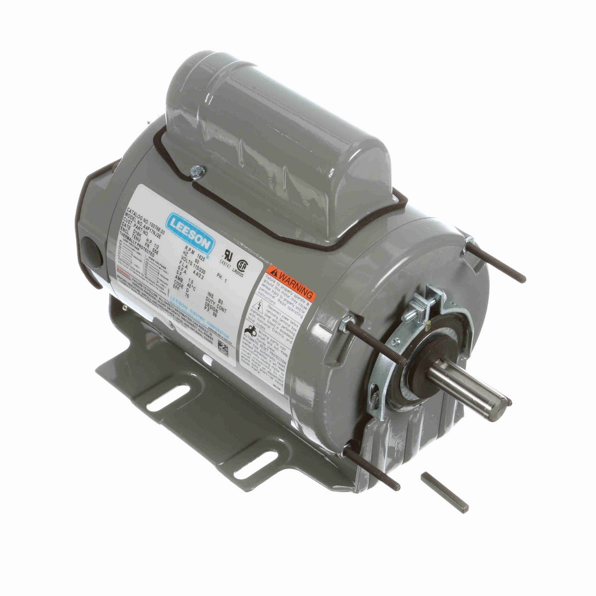 LEESON Agricultural Motor, 0.50 HP, 1 Ph, 60 Hz, 115/230 V, 1800 RPM, S56 Frame, TENV - 100768.00