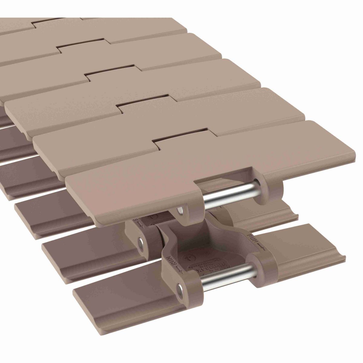 Rexnord 880M Side-flexing Solid Top, Material: Tan Low Friction, Width: 4.5in, Pitch: 1.5in - 781.12.42