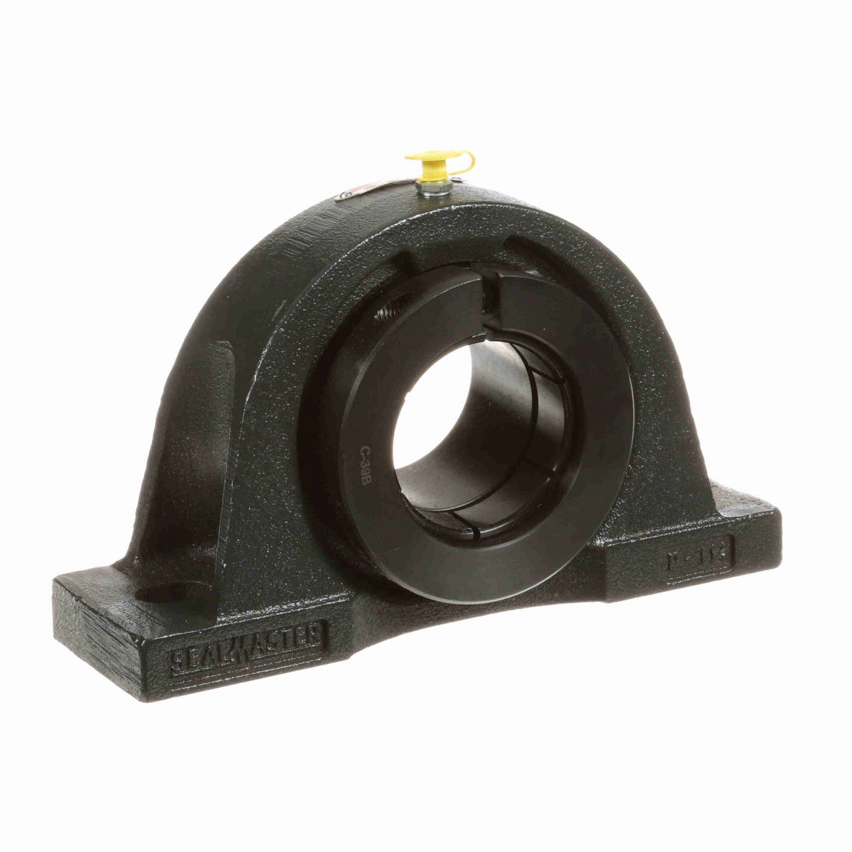 Sealmaster Mounted Cast Iron Two Bolt Low Base Pillow Block Ball Bearing - 52100 Bearing Steel, Black Oxided - Concentric Lock - NPL-39T