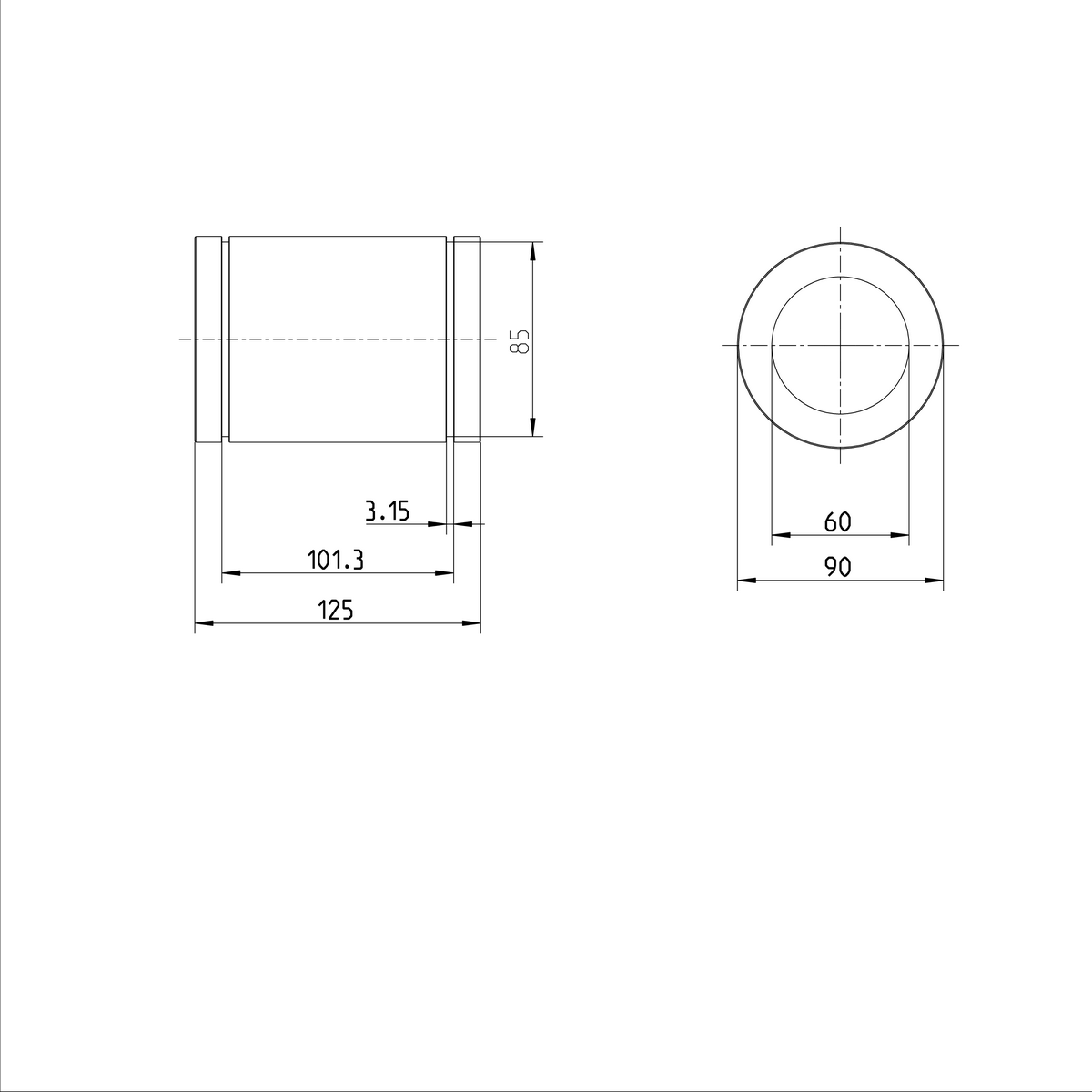 Стандартная линейная втулка Bosch Rexroth KBM-60-DD [R060206010]