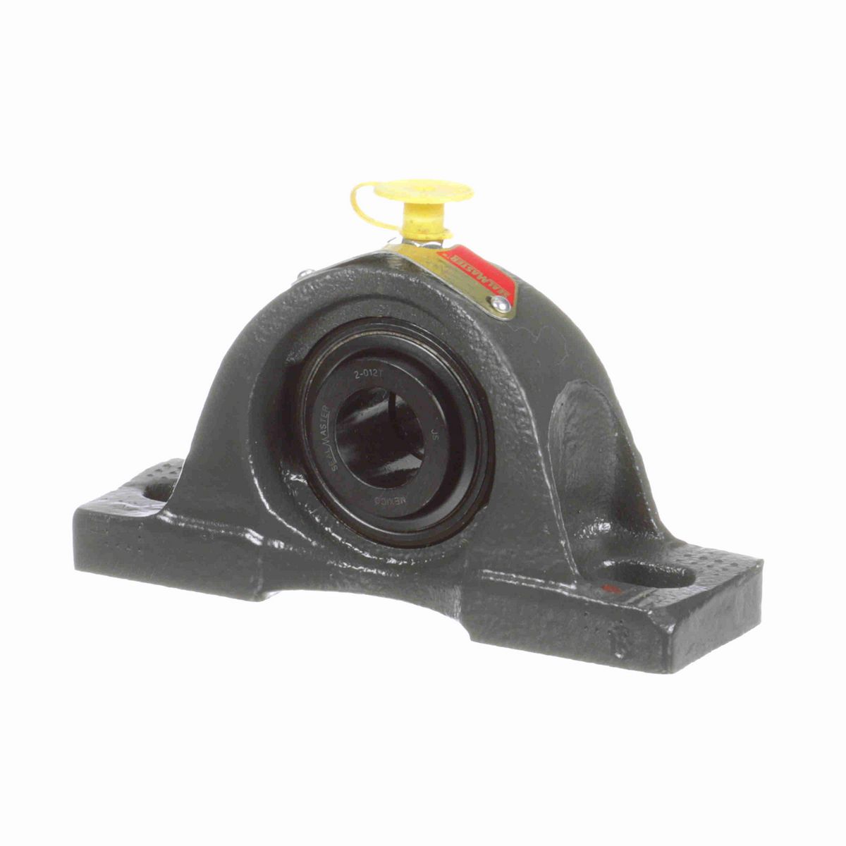 Sealmaster Mounted Cast Iron Two Bolt Pillow Block Ball Bearing - 52100 Bearing Steel, Black Oxided - Concentric Lock - NP-12T