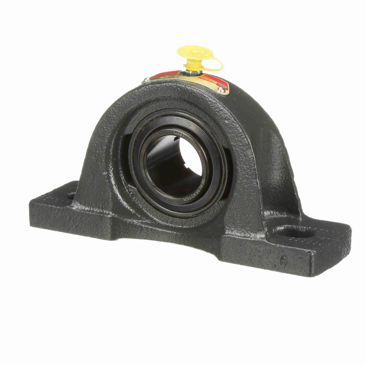 Sealmaster Mounted Cast Iron Two Bolt Pillow Block Ball Bearing - 52100 Bearing Steel, Black Oxided - Concentric Lock - NP-20RT