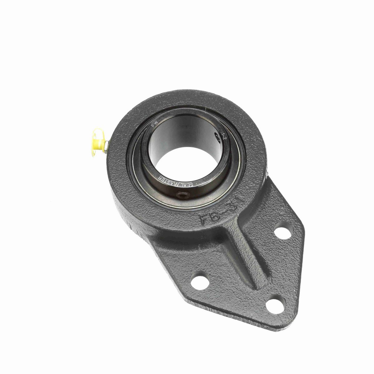 Sealmaster Mounted Cast Iron Three Bolt Flange Bracket Ball Bearing - 52100 Bearing Steel, Black Oxided - Setscrew Lock - FB-32R