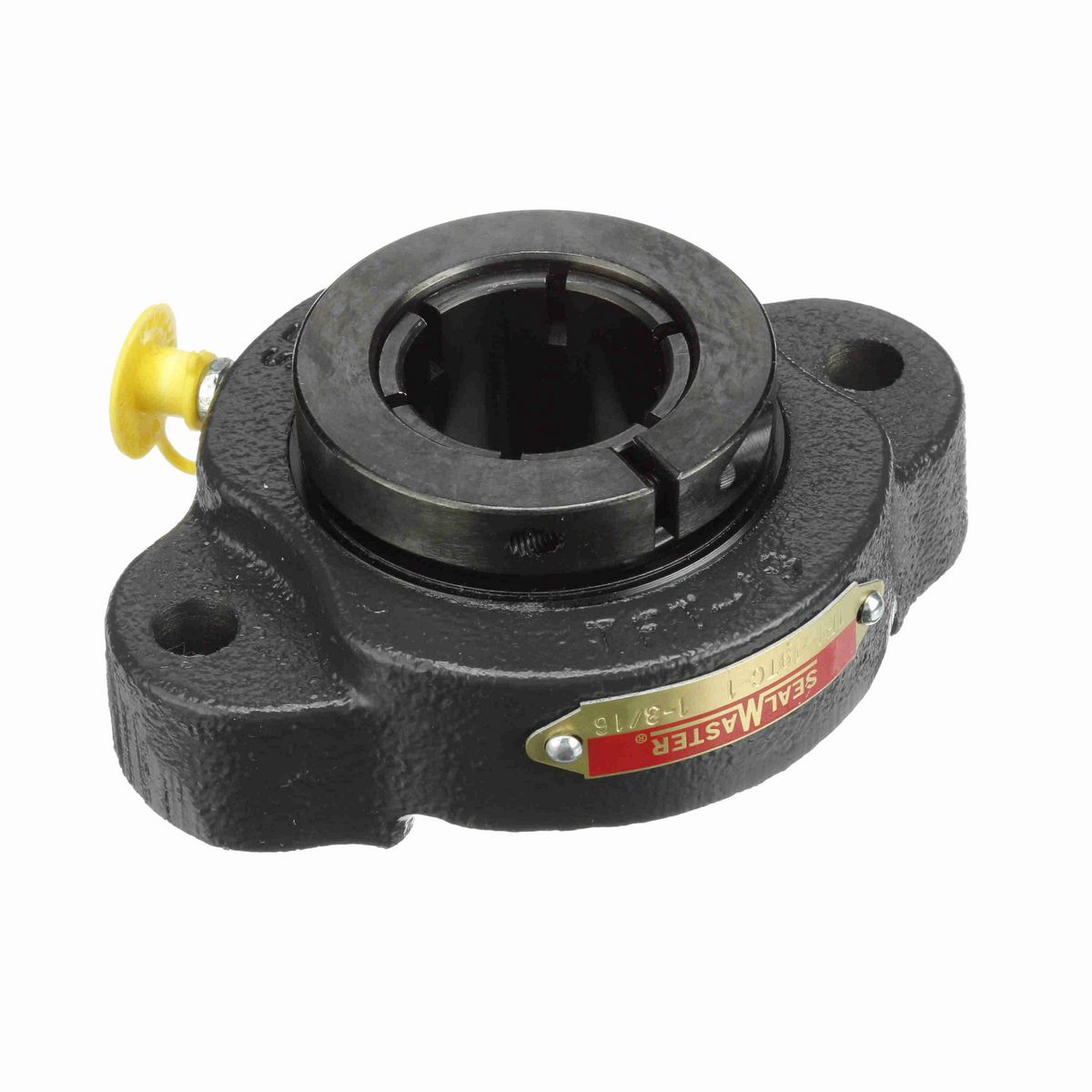Sealmaster Mounted Cast Iron Two Bolt Flange Ball Bearing - 52100 Bearing Steel, Black Oxided - Concentric Lock - TFT-19TC-1