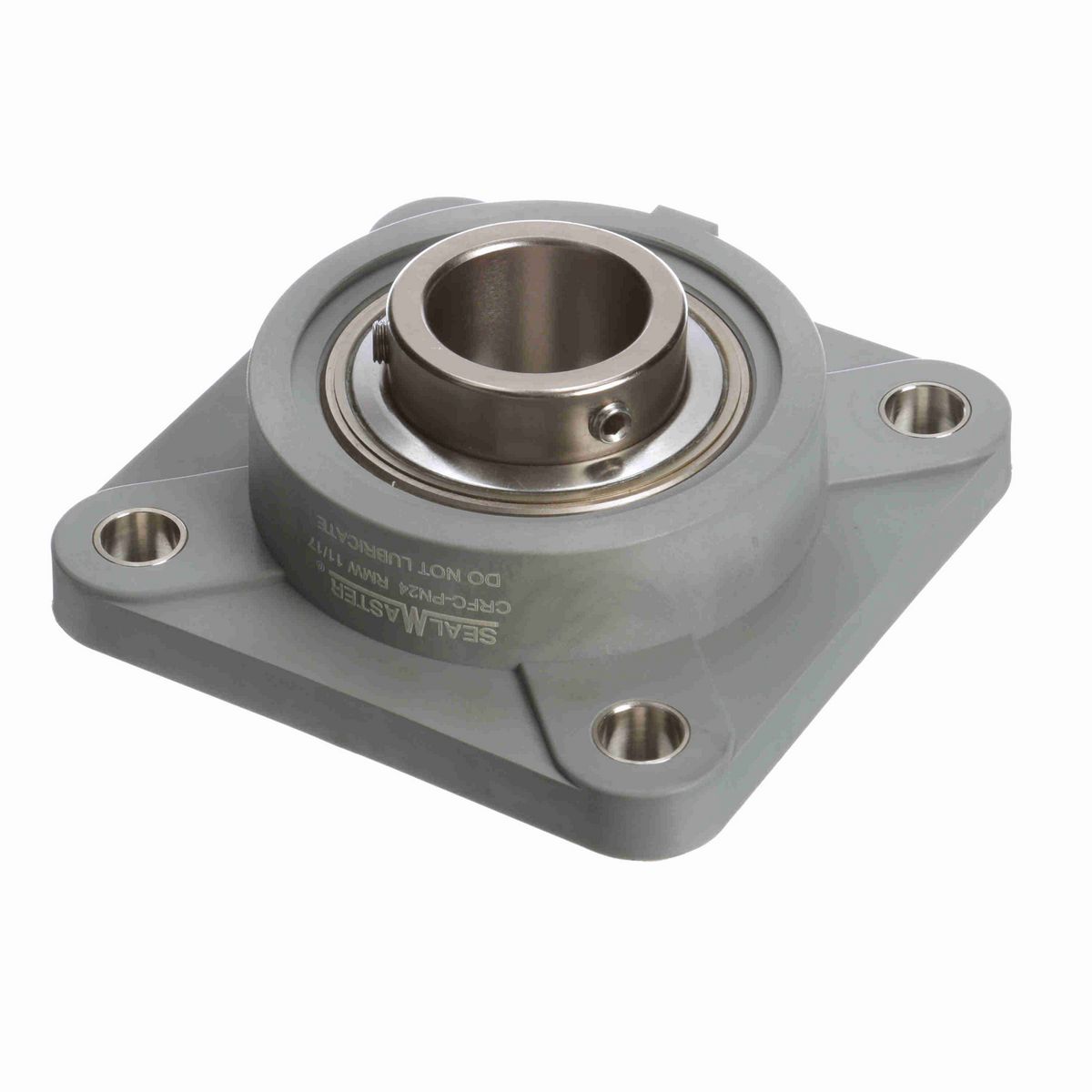 Sealmaster Mounted Composite Four Bolt Flange Ball Bearing - 52100 Bearing Steel, Phosphorus Nickel Coated - Setscrew Lock - Corrosion Resistant - Reduced Maintenance - Lubed for Life - CRFC-PN24 RMW