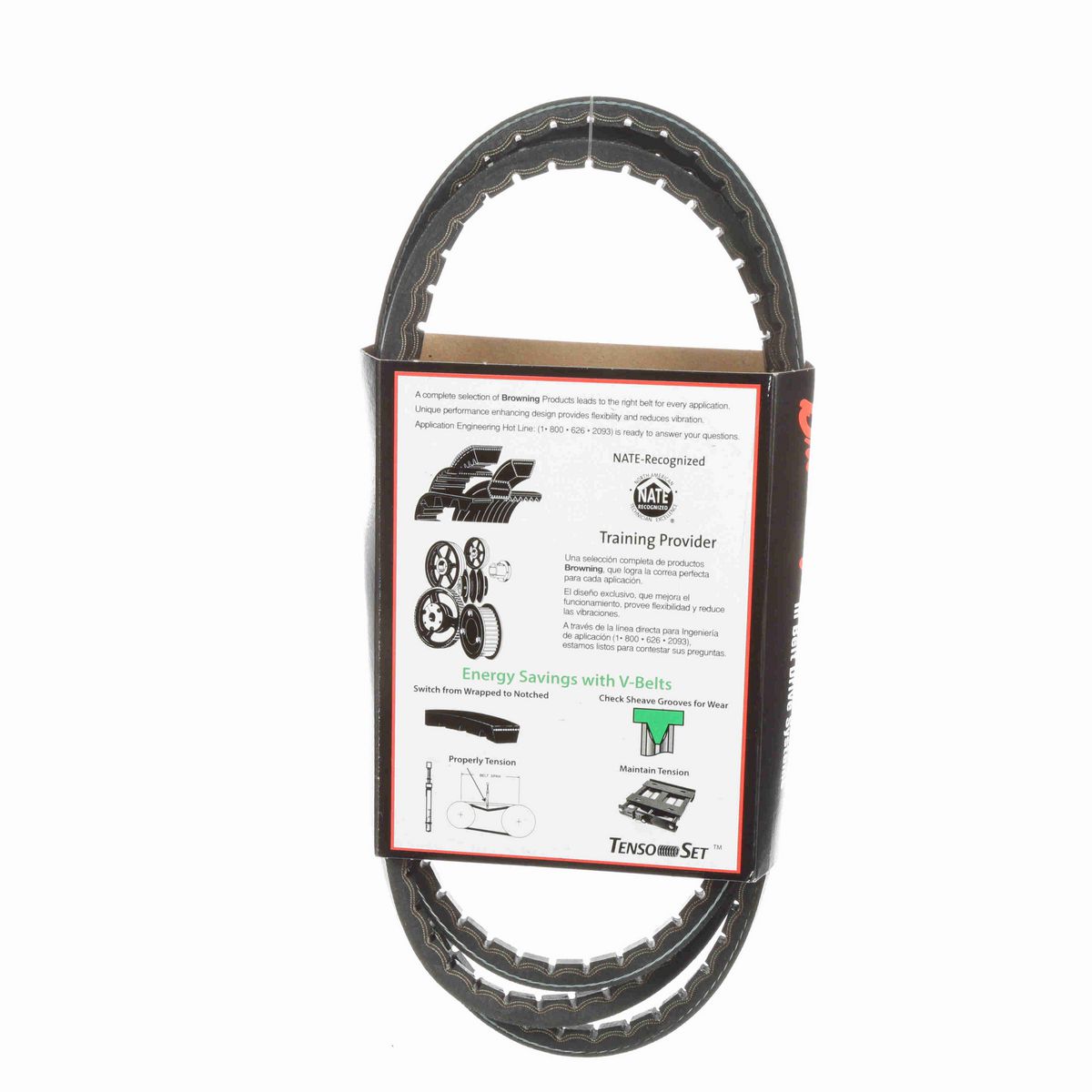 Browning EPDM Notched Belt 98% Efficient - 3VX800