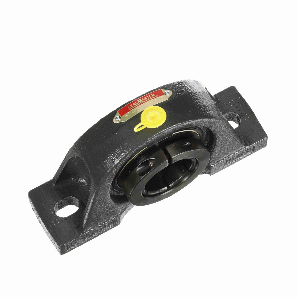 Sealmaster Mounted Cast Iron Two Bolt Pillow Block Ball Bearing - 52100 Bearing Steel, Black Oxided - Concentric Lock - NP-26T
