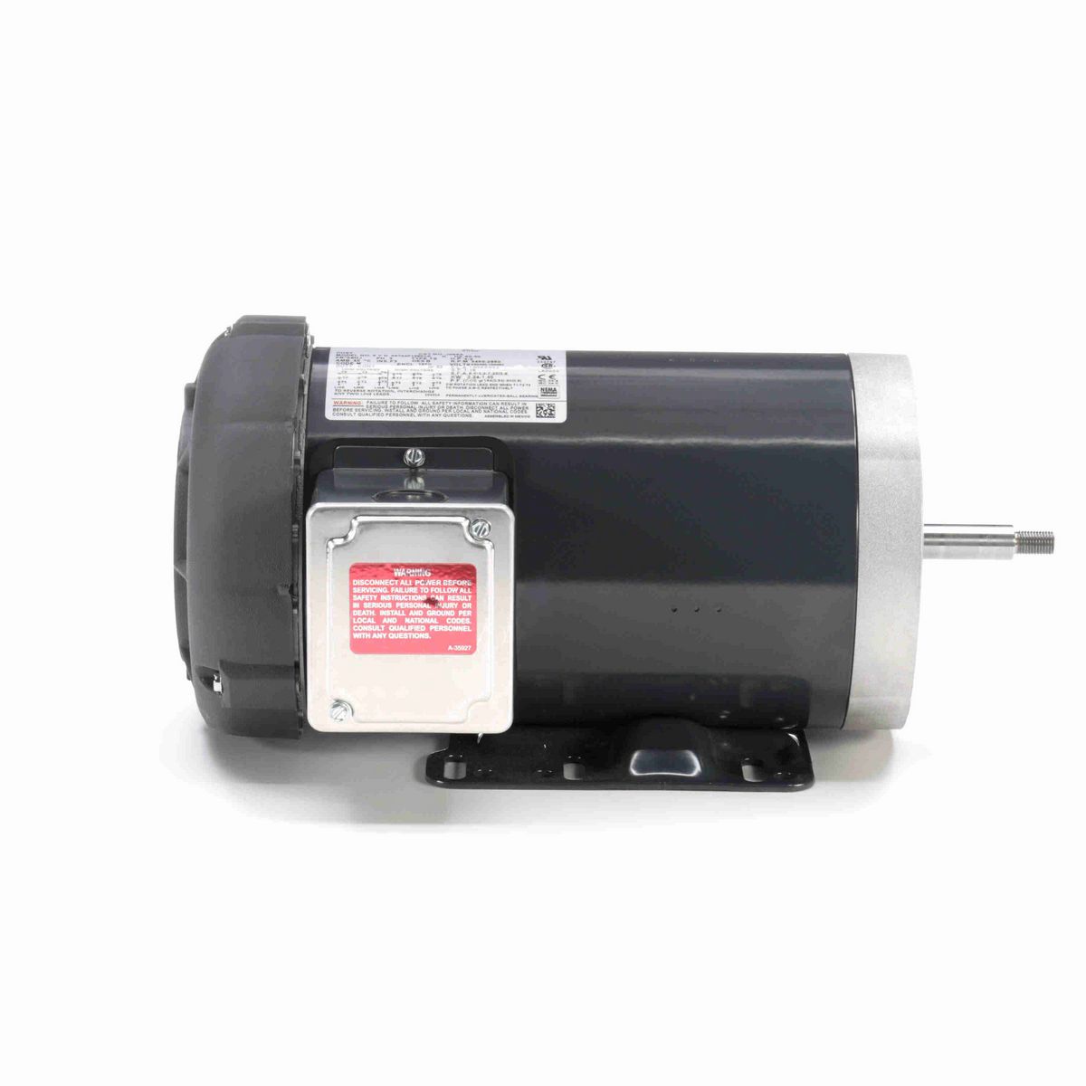 LEESON Jet Pump Motor, 3 & 2 HP, 3 Ph, 60 & 50 Hz, 230/460 & 190/380 V, 3600 & 3000 RPM, 56HJ Frame, TEFC - J066A