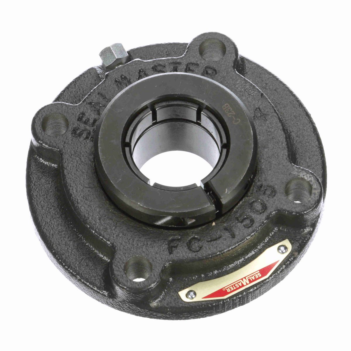 Sealmaster Mounted Cast Iron Flange Cartridge Ball Bearing - 52100 Bearing Steel, Black Oxided - Concentric Lock - Low Drag - SFC-23TX ALP